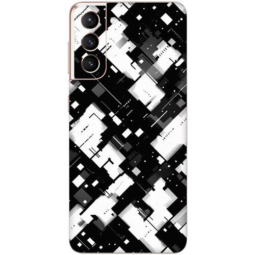 Samsung S21 Kaplama Siyah Beyaz Pixel