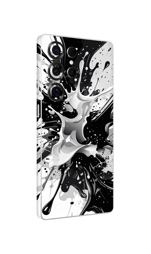 Samsung S25 Ultra Kaplama Siyah Beyaz Boya