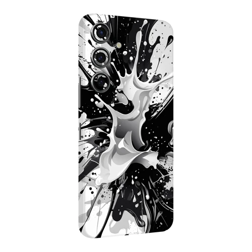 Samsung S24 Kaplama Siyah Beyaz Boya