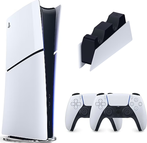 Playstation 5 Slim Dijital - 2. Dualsense Ps5 Kol - Şarj İstasyonlu Oyun Konsolu (İthalatçı Garantili)