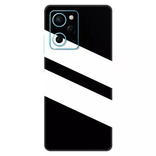 Poco X5 Pro Kaplama Siyah Beyaz Şerit
