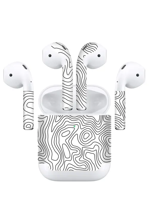 Airpods (Gen 2 Wireless) Kaplama Beyaz İzohips