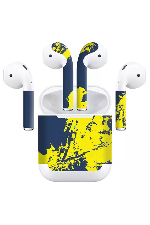 Airpods (Gen 2 Wireless) Kaplama Sarı Lacivert