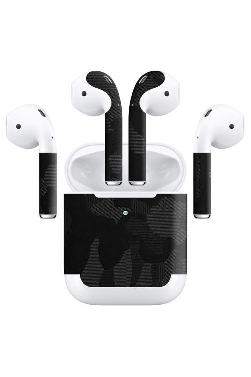 Airpods (Gen 2 Wireless) Kaplama Siyah Kamuflaj