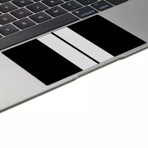 Macbook Air 13" (2020 M1) Kaplama - Siyah Çift Beyaz Şerit