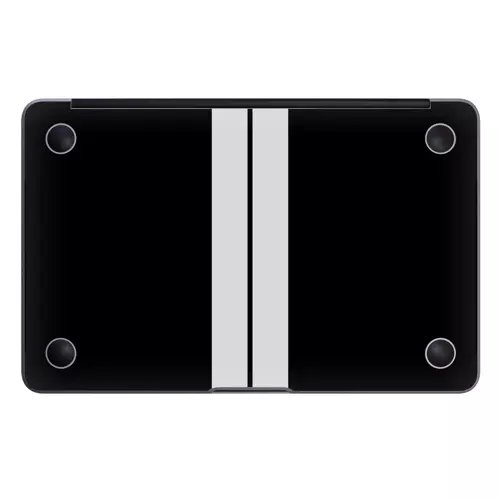 Macbook Air 13" (2018-2019) Kaplama - Siyah Çift Beyaz Şerit