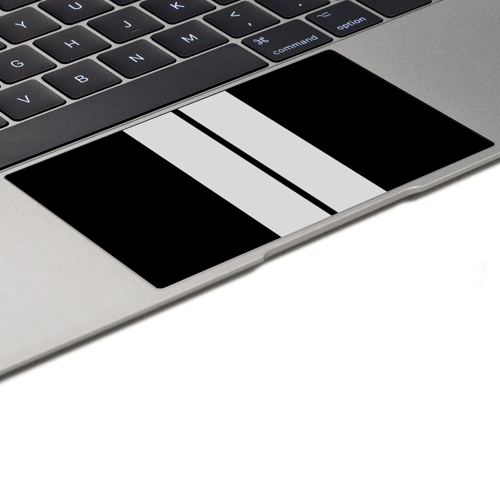 Macbook Air 13" (2018-2019) Kaplama - Siyah Çift Beyaz Şerit