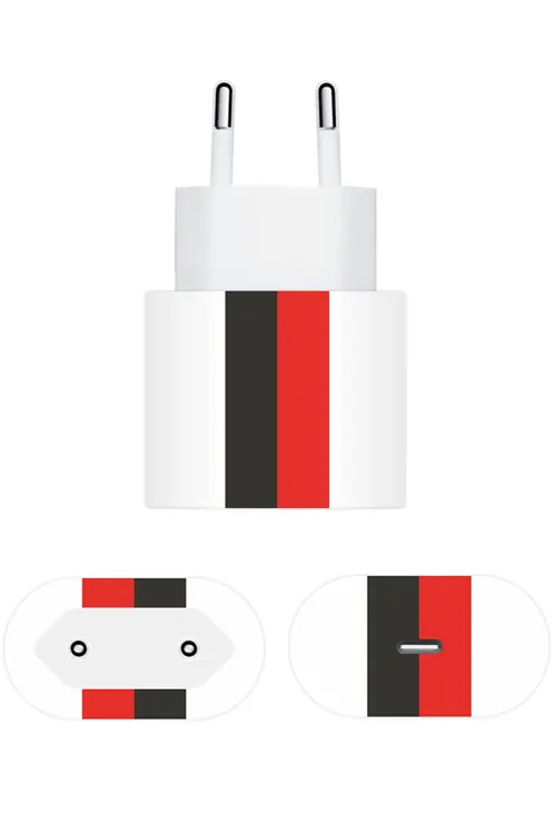 Apple 20W Şarj Aleti Kaplama Siyah Beyaz Kırmızı