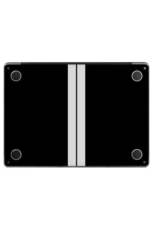 Macbook Air 13" (2022 M2) Kaplama - Siyah Çift Beyaz Şerit