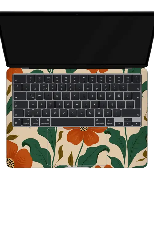 Macbook Air 13" (2022 M2) Kaplama - Kırmızı Çiçek