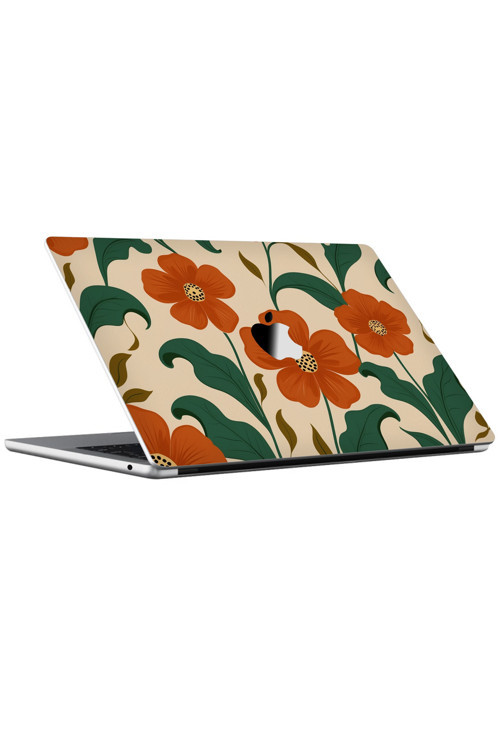 Macbook Air 13" (2022 M2) Kaplama - Kırmızı Çiçek