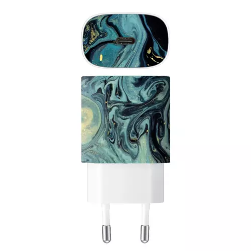 Samsung 25W Şarj Aleti Kaplama Mistik Mavi Dalga