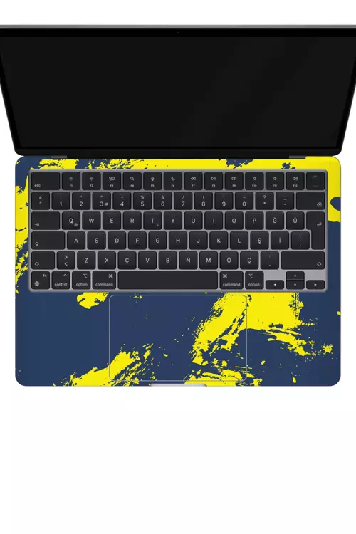 Macbook Air 13" (2024 M3) Kaplama - Sarı Lacivert
