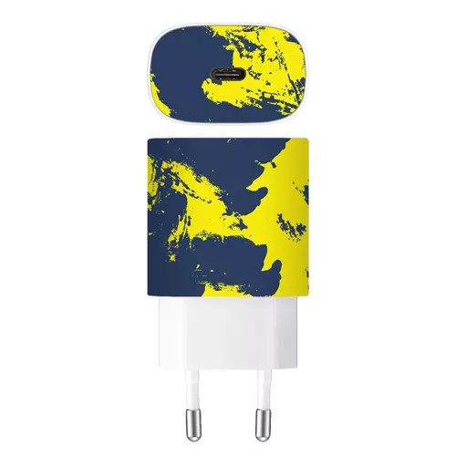 Samsung 25W Şarj Aleti Kaplama Sarı Lacivert