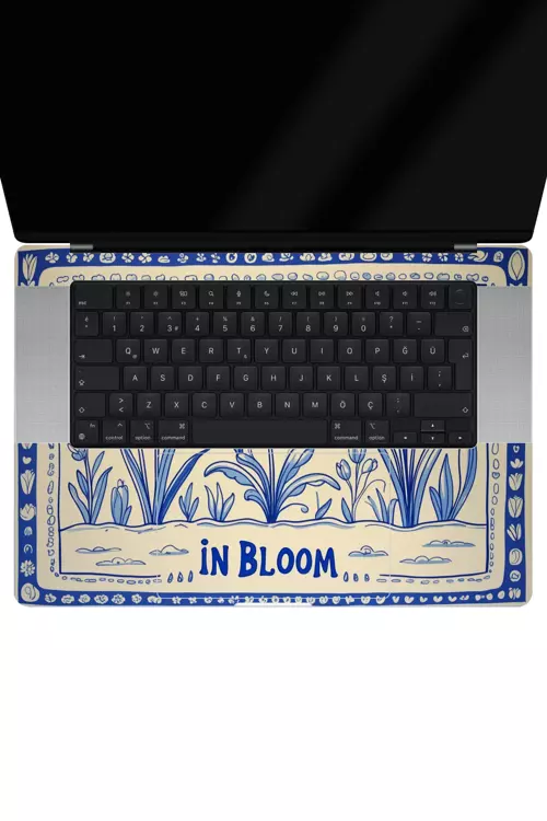 Macbook Pro 14" (2023 M2) Kaplama - Porselen Çiçekler