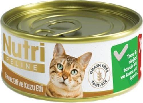 Tahılsız Tavuk Etli Kuzulu Kedi Konservesi 85 Gr
