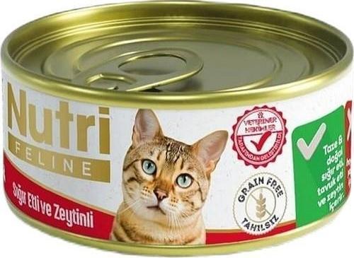 Tahılsız Sığır Etli Ve Zeytinli Yetişkin Kedi Konservesi 85gr