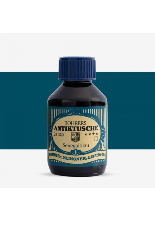Rohrer &Klingner Antik Mürekkep 28-Modern Sanatçılar İçin Profesyonel Mürekkep 100Ml 420-Senegalblau