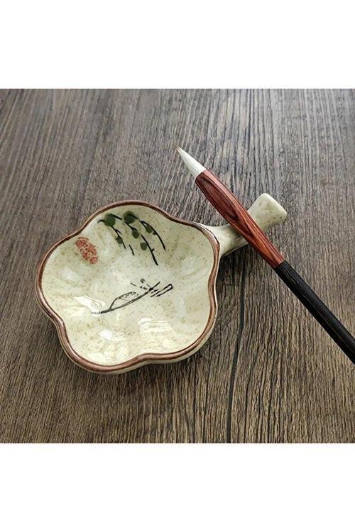 Porselen Mürekkep Hokkası, Çiçek Şeklinde Seramik Mürekkep Kabı, Sunum Tabağı-No:2