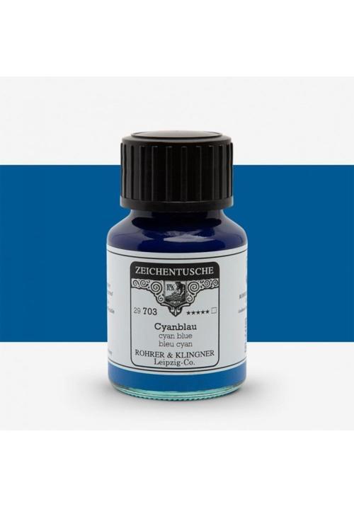 Kaligrafi Mürekkebi Zeichentusche 29-Airbrush-Fırça-Divit-Boyama 50Ml-703-Cyan Blue
