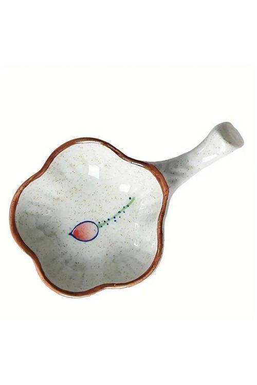 Porselen Mürekkep Hokkası, Çiçek Şeklinde Seramik Mürekkep Kabı, Sunum Tabağı-No:1