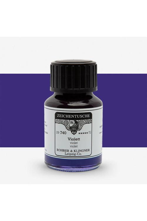 Kaligrafi Mürekkebi Zeichentusche 29-Airbrush-Fırça-Divit-Sulu Boya 50Ml-740-Violet