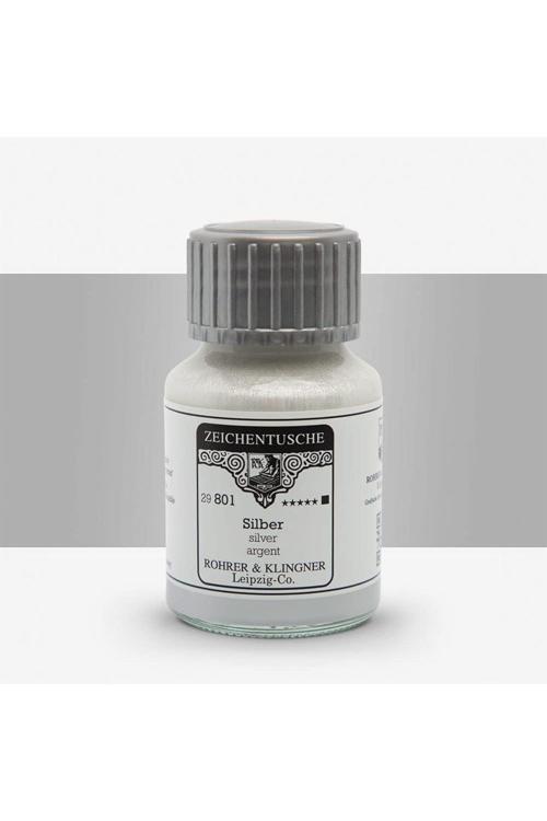 Kaligrafi Mürekkebi Zeichentusche 29-Airbrush-Fırça-Divit-Sulu Boya 50Ml-801-Silver