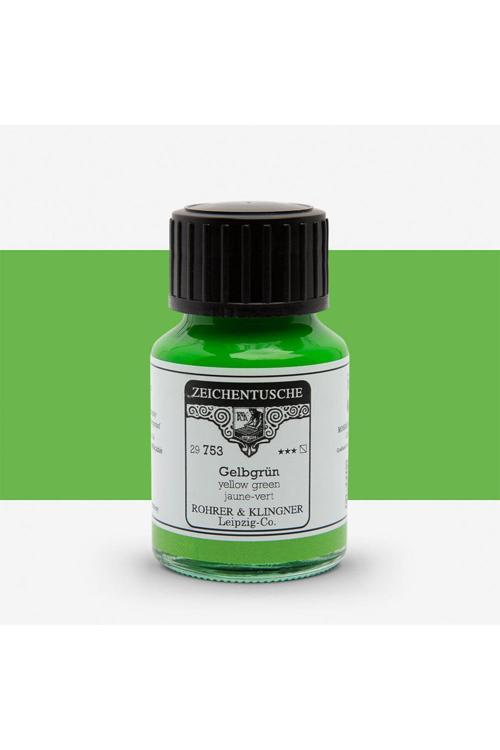 Kaligrafi Mürekkebi Zeichentusche 29-Airbrush-Fırça-Divit 50Ml-753-Yellow Green