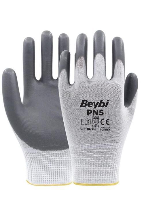 Pn5 Polyester Örme Nitril Eldiven 12 Adet