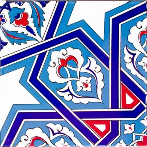 Selçuk Yıldızı Geometrik Çini Karo 20x20 cm Ac 72
