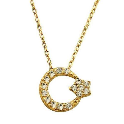 Ay Yıldız Kolye 2,32 Gram 14 Ayar Altın