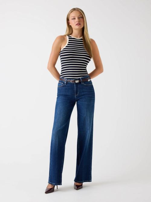 Indaco Kadın Mavi Kaşmir Karışımlı Palazzo Fit Jean W5BA96D4U5A-C4BU