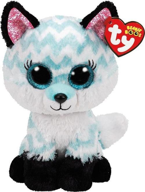 Beanie Boos Mavi Şevron Desenli Peluş Tilki Atlas 24 cm