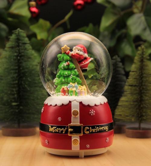 Yılbaşı Kar Küresi Noel Işıklı ve Müzikli Christmas Noel Baba ve Kardan Adam kurdela