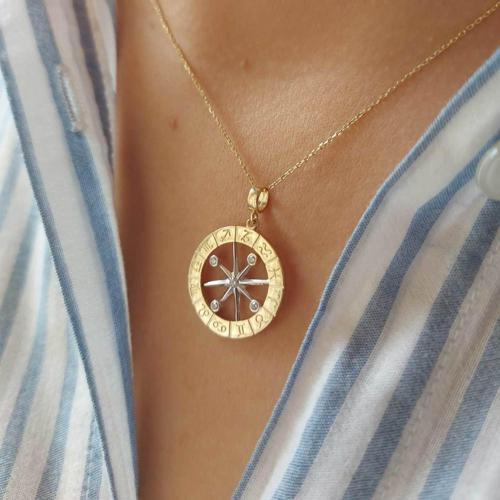 Altın pusula kolye 3.75 gram