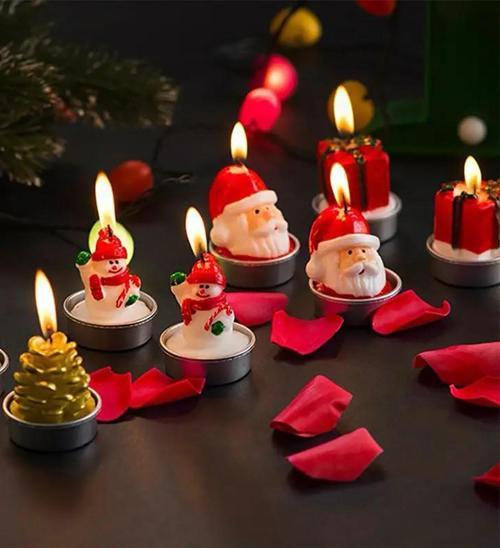 Yılbaşı Noel 4'lü Mum Seti Merry Christmas - 4 ADET MUM SETİ