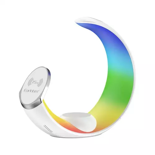 15W RGB Kablosuz Şarj Standı - Beyaz