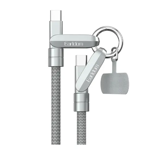1M 60W Type-C Askısılı PD Şarj Kablo-Gümüş