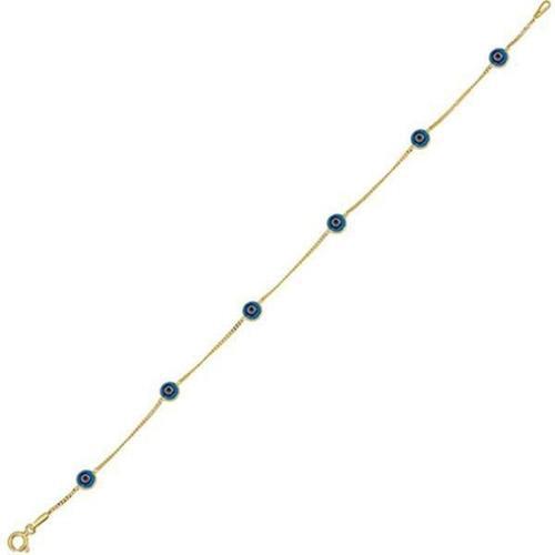 Tek Sıra Boncuklu 14 Ayar Altın Bileklik