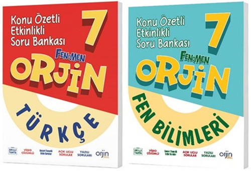 Orjin Okul 2026 7. Sınıf Türkçe + Fen Bilimleri Konu Özetli Soru Seti 2 Kitap