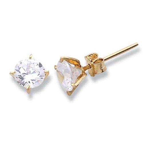 Küpe Tek Taş Tırnaklı Oval 1,05 Gram 14 Ayar Altın