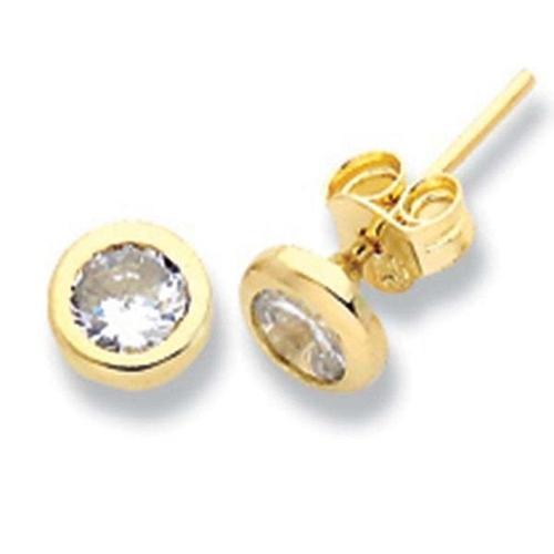 Küpe Tek Taş Oval 0,95 Gram 14 Ayar Altın