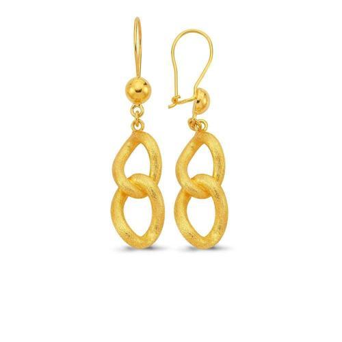 Uzayyolu mat ikili küpe 22 ayar altın