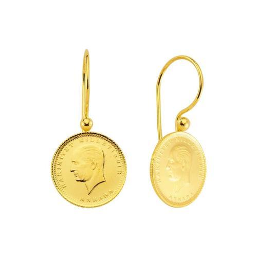 Ata Çeyrekli Küpe 4,65 Gram 22 Ayar Altın