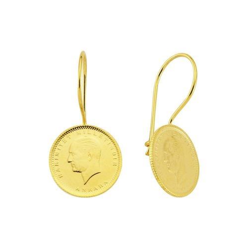 Ata Çeyrekli Küpe 4,50 Gram 22 Ayar Altın