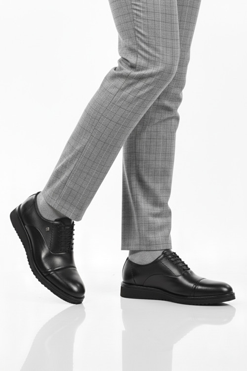 Siyah Eva Taban Hafif Hakiki Deri Erkek Klasik Ayakkabı 3250 M