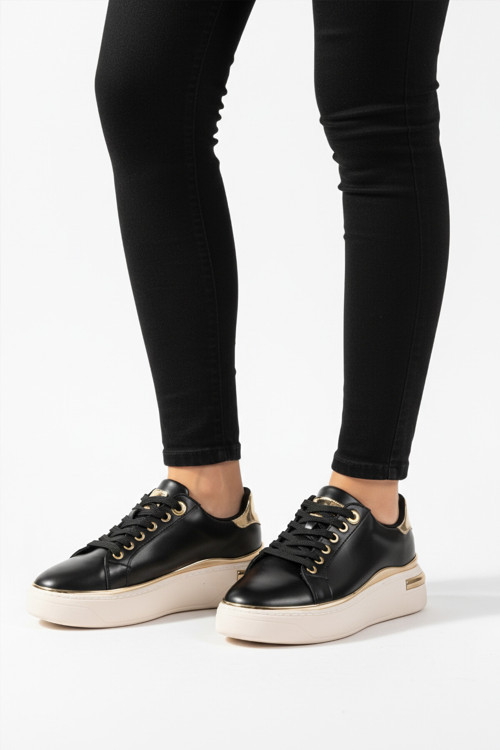 Siyah Bağcıklı Hafif Kadın Sneaker Lady 029 Z