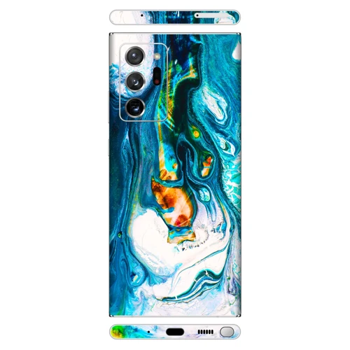 Samsung Note 20 Ultra Kaplama Mavi Buzul Yağlı Boya
