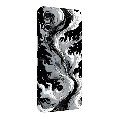 Samsung S24 Plus Kaplama Siyah Beyaz Ateş