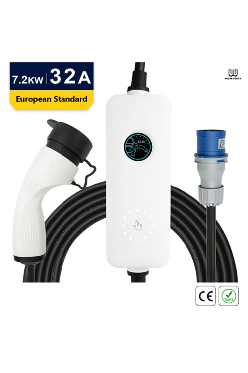 Elektrikli Araç Taşınabilir Şarj İstasyonu 7.2 Kw 32A Tip-2 3X32A